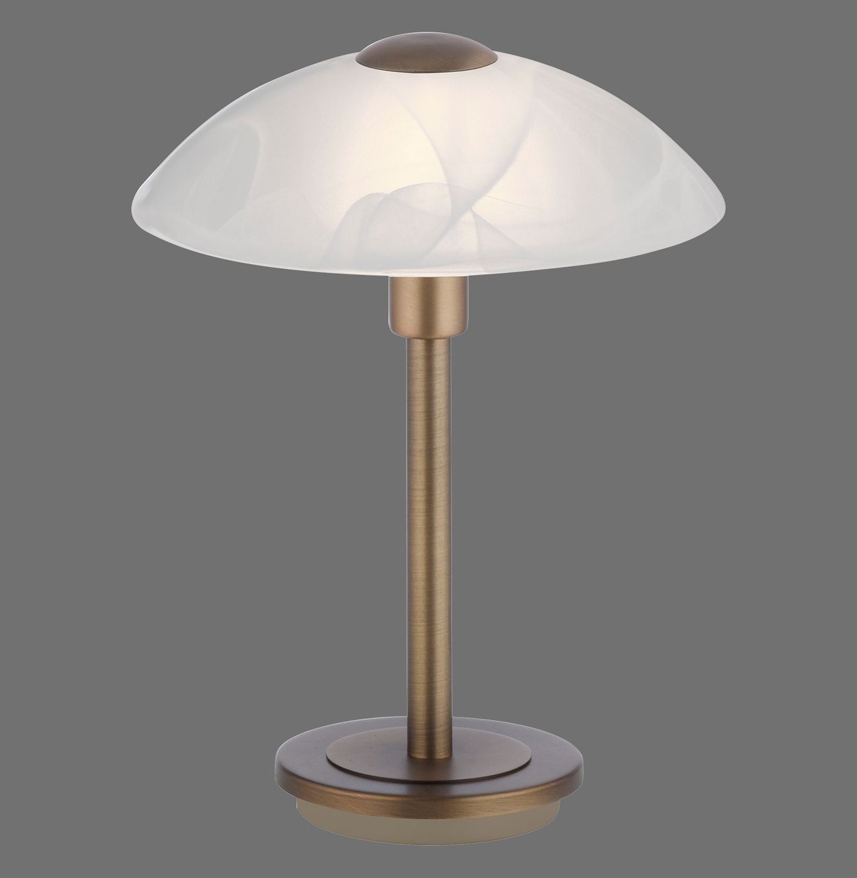 Paul Neuhaus Tischleuchte ENOVA, dimmbar, Glas in Alabaster Dekor, Altmessing