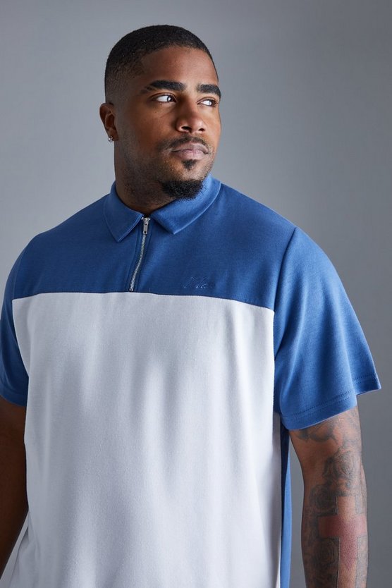 Plus Slim-Fit Colorblock Poloshirt
