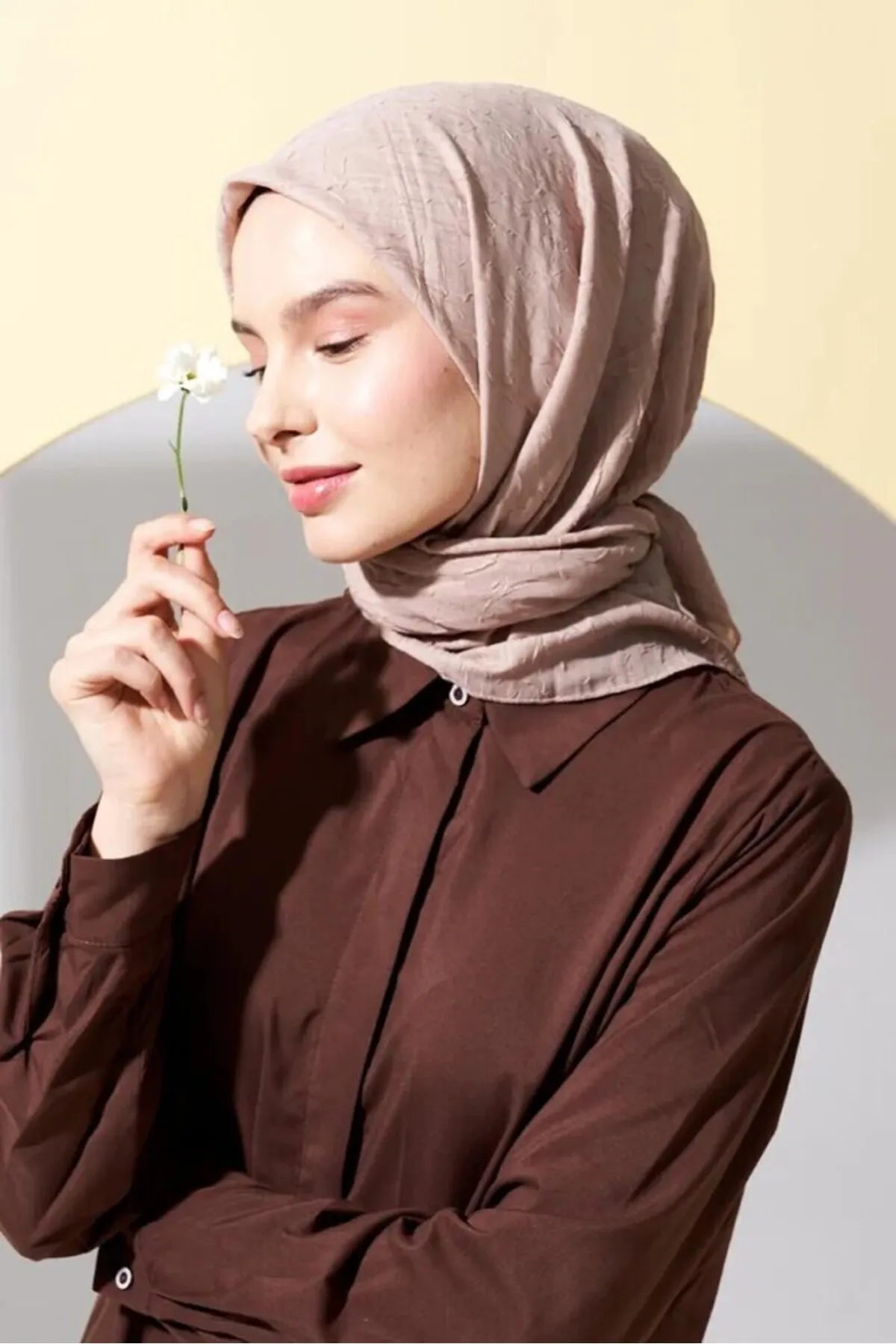 SOYTEMİZ  Hijab Damen-Schal aus Bio-Bambus, Latte