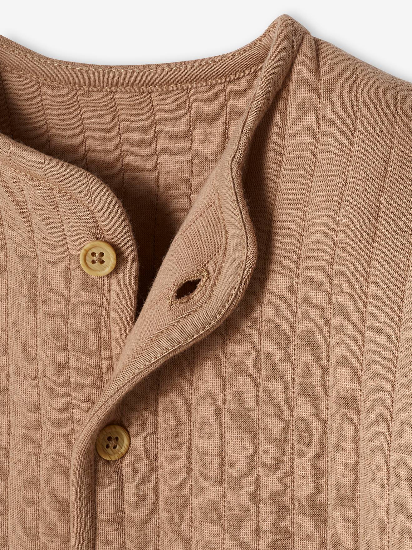 Cardigan naissance bébé poches en gaze de coton cappuccino