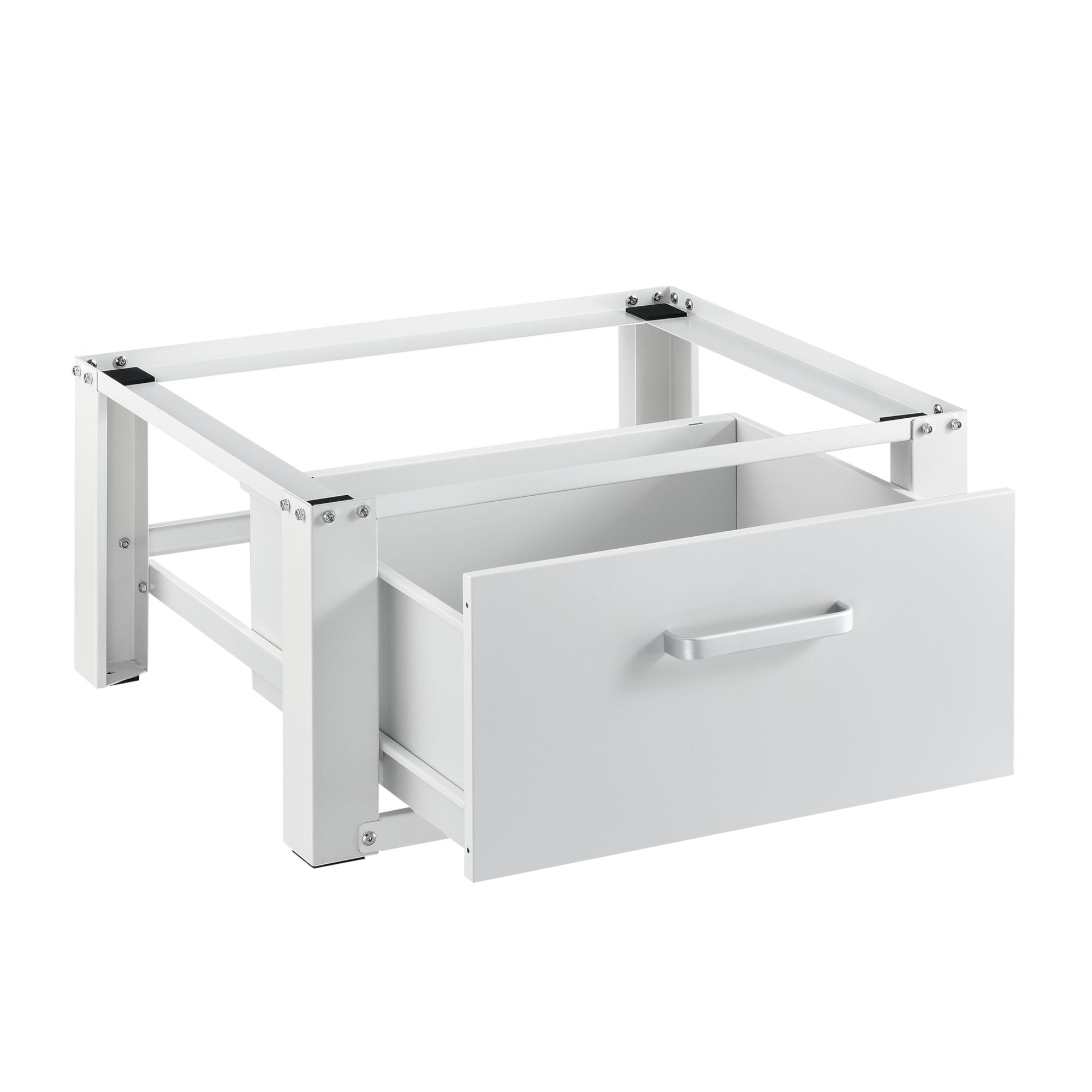 en.casa Unterschrank Comfortixx Waschmaschinen-Sockel mit Schublade Stahl Max. 150 kg
