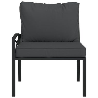vidaXL Loungesofa Gartenstühle mit Grauen Kissen 2 Stk. 62x75x79 cm Stahl, 2 Teile