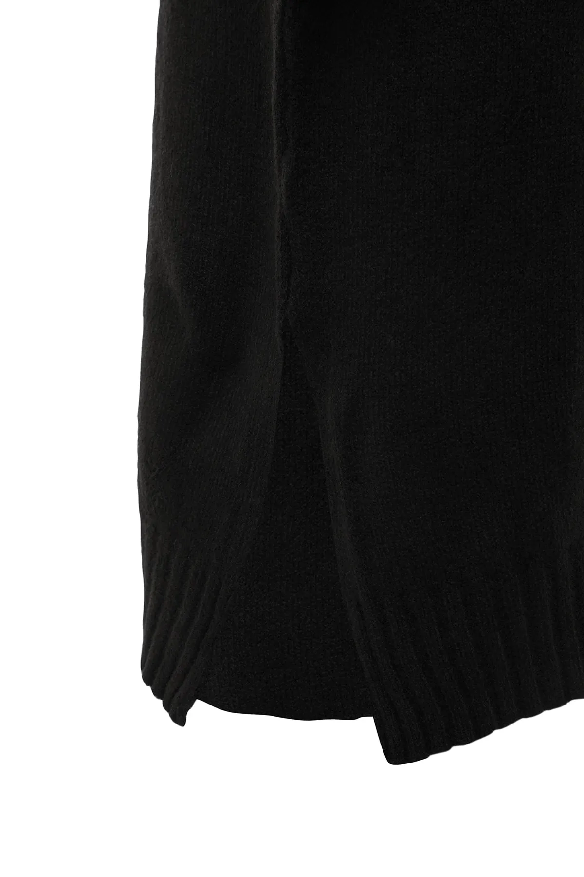 Trendyol Collection  Schwarz Schwarzes, weit geschnittenes Midi-Strickkleid mit weicher Struktur und hohem Kragen TWOAW23EL0005 Kleid TWOAW23EL0005