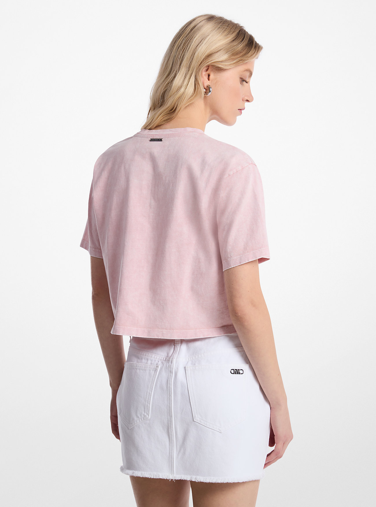 Naglefarget bomulls-T-skjorte med korte ermer – ROSEWASH