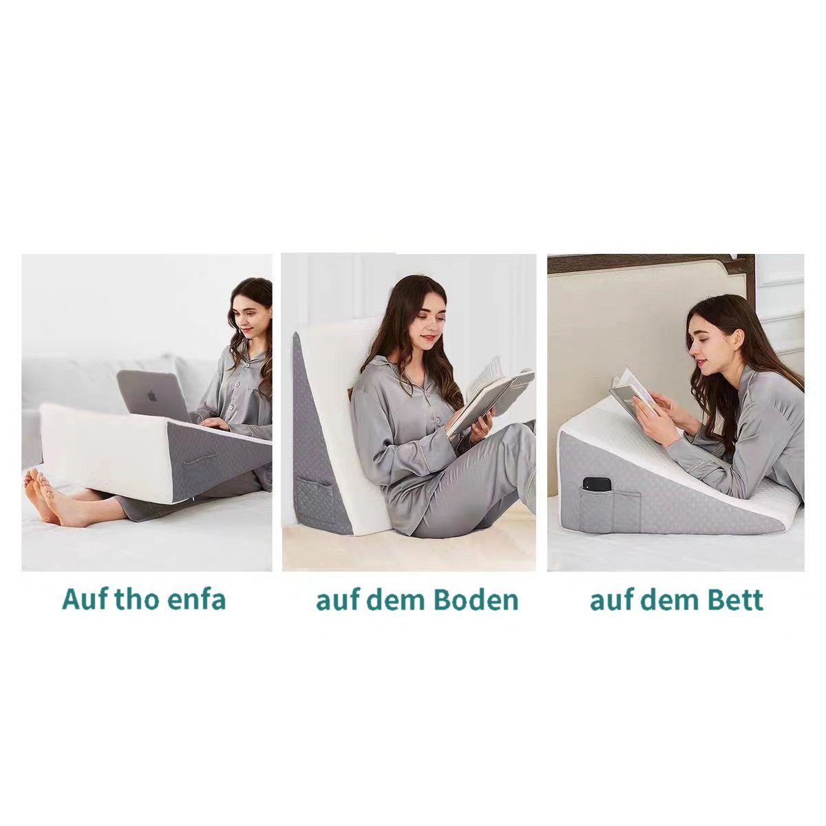 götäzer Keilkissen Keilförmiges Kissen fürs Bett, abnehmbar und waschbar (50*50*26cm), 1-tlg., Bürokissen und Nachttischkissen, flammenlose Baumwolle