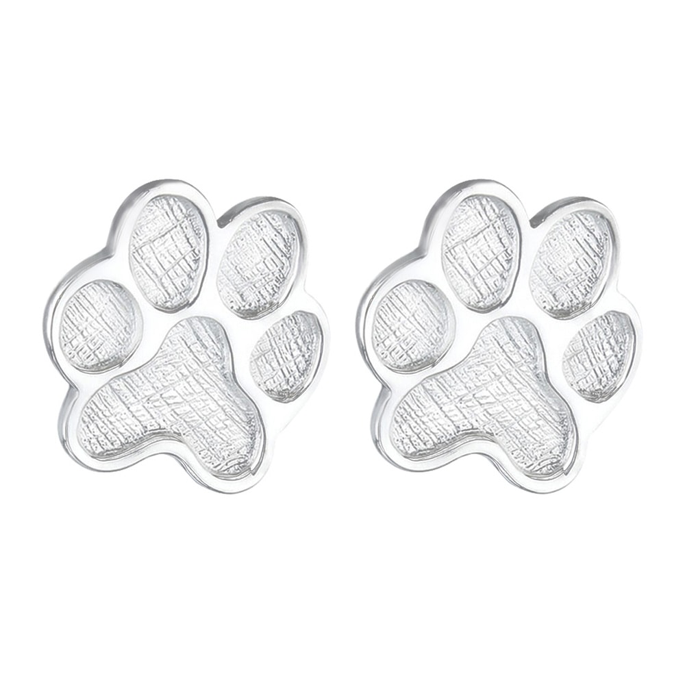 Elli Elli Boucles d'Oreilles Femmes Patte Empreinte Chien Chat en Argent Sterling 925 Boucles d'oreilles