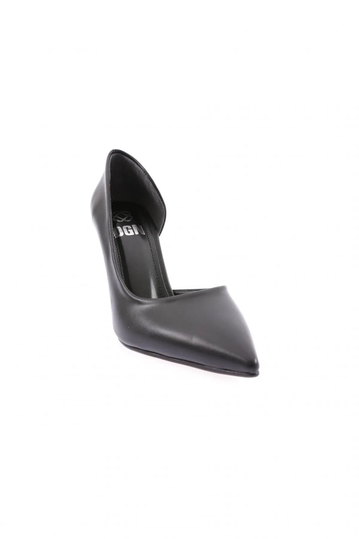 DGN  Schwarze Damenschuhe mit dünnem Absatz und spitzer Spitze 1300-23y