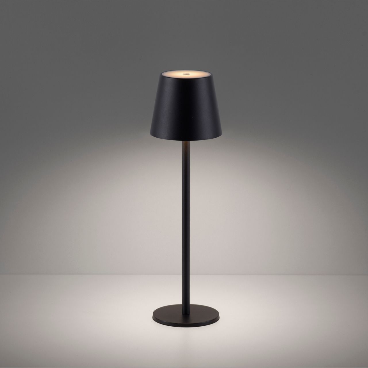 JUST LIGHT LED Tischleuchte, 1xLED-Board/3W/3000K, Akkuleuchte, IP54, Ladekabel, Schwarz