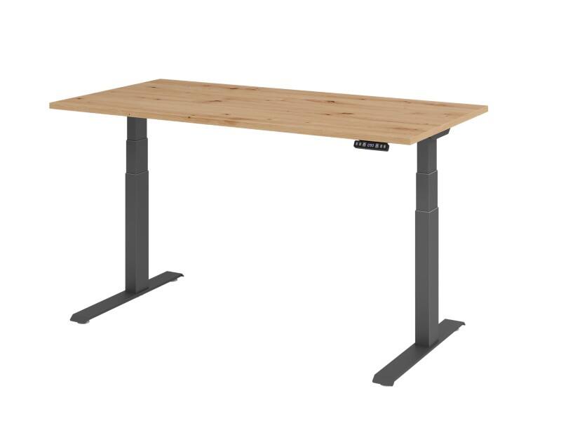 Hammerbacher Sitz-Steh-Arbeitsplatz XDKB16 Eiche Graphit