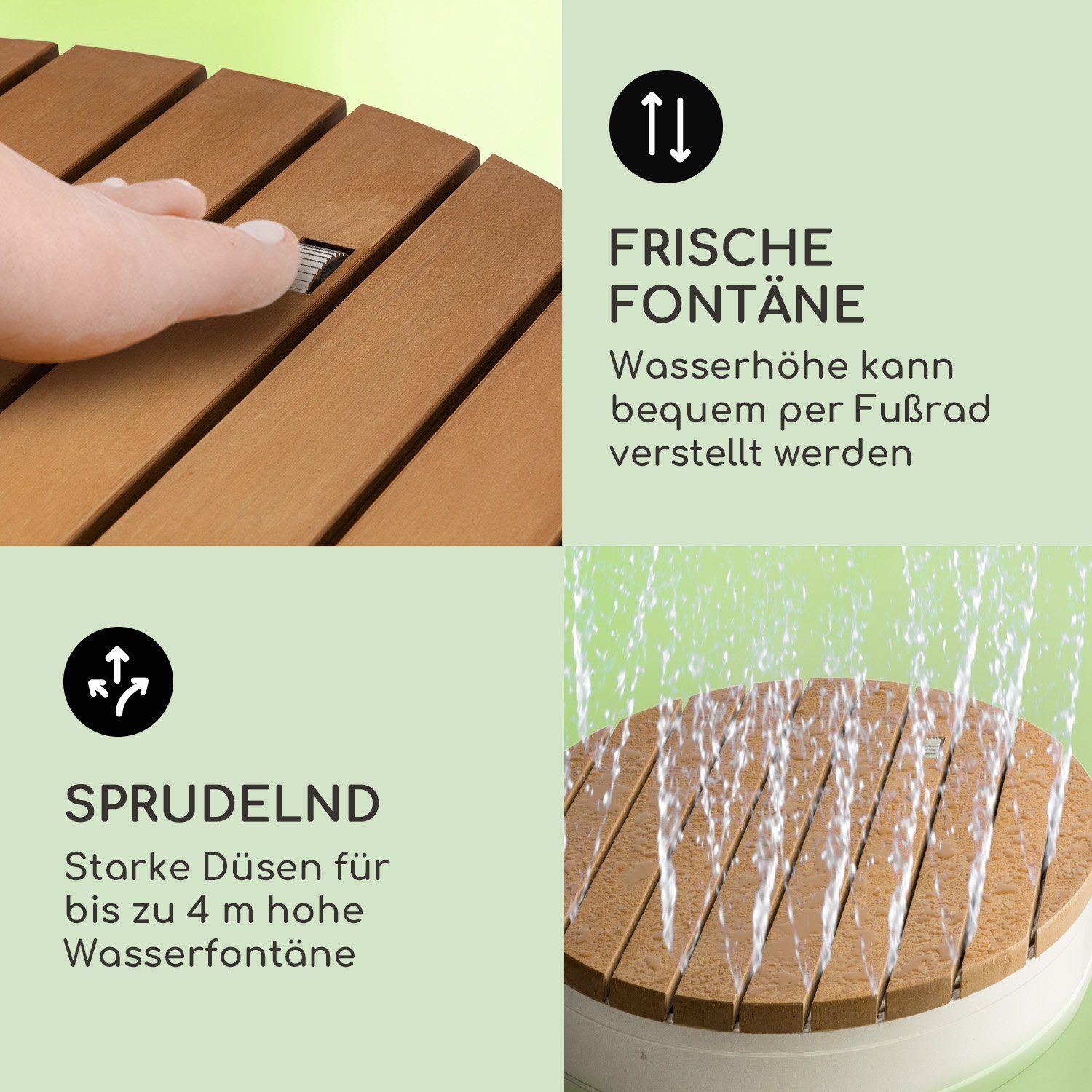 blumfeldt Gartendusche Sumatra Breeze Round Gartendusche WPC Aluminium 70x55cm rund (Set, 1 St), Wasser-, Frost- und UV-beständige Oberfläche