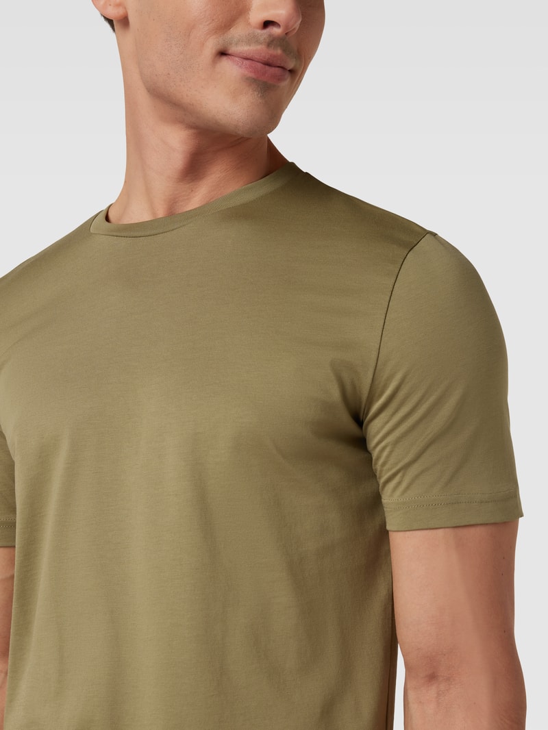 T-Shirt mit Rundhalsausschnitt in olivgrün