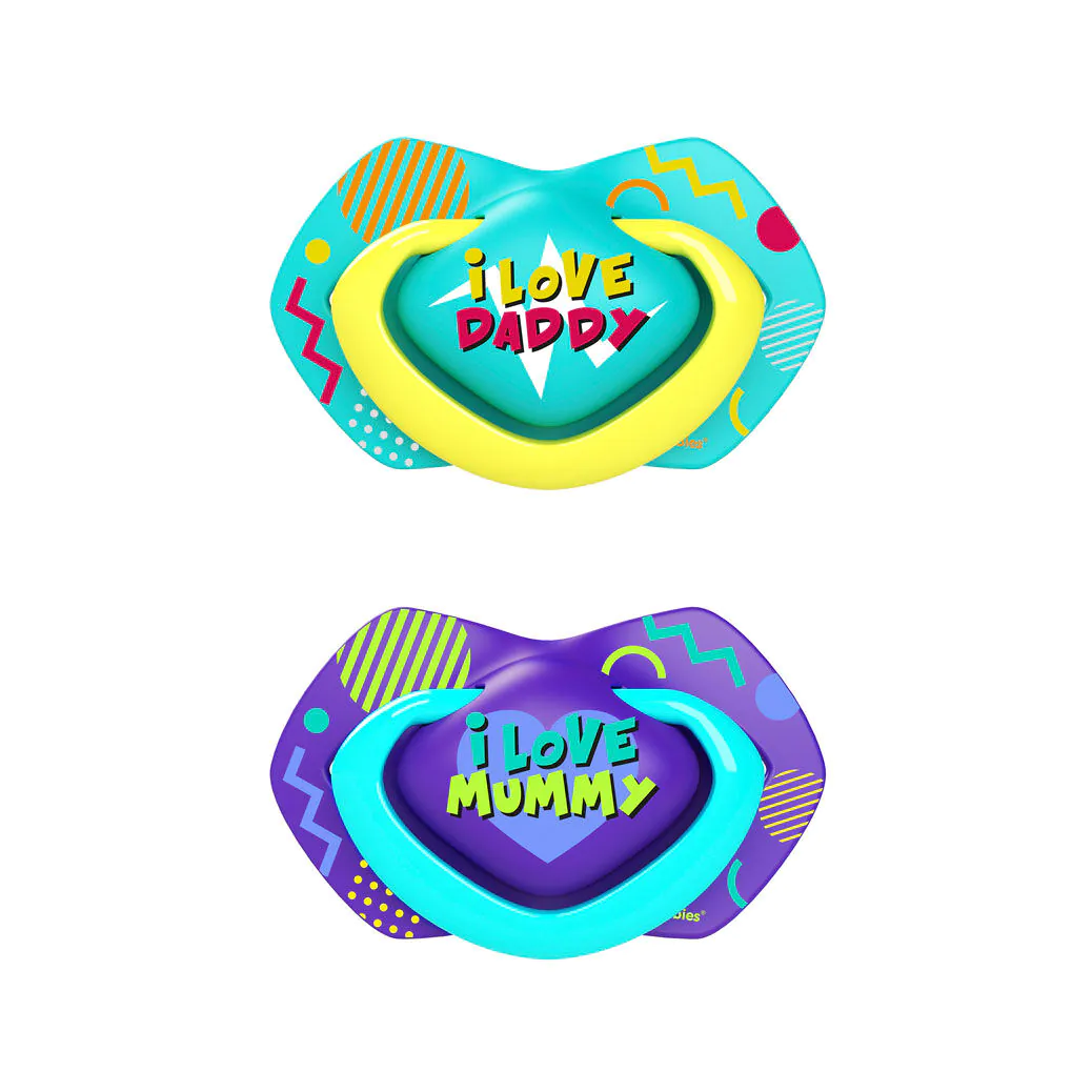 Πιπίλες σιλικόνης Canpol Babies Neon Love Symmetrical 18M+ K. Μπλε