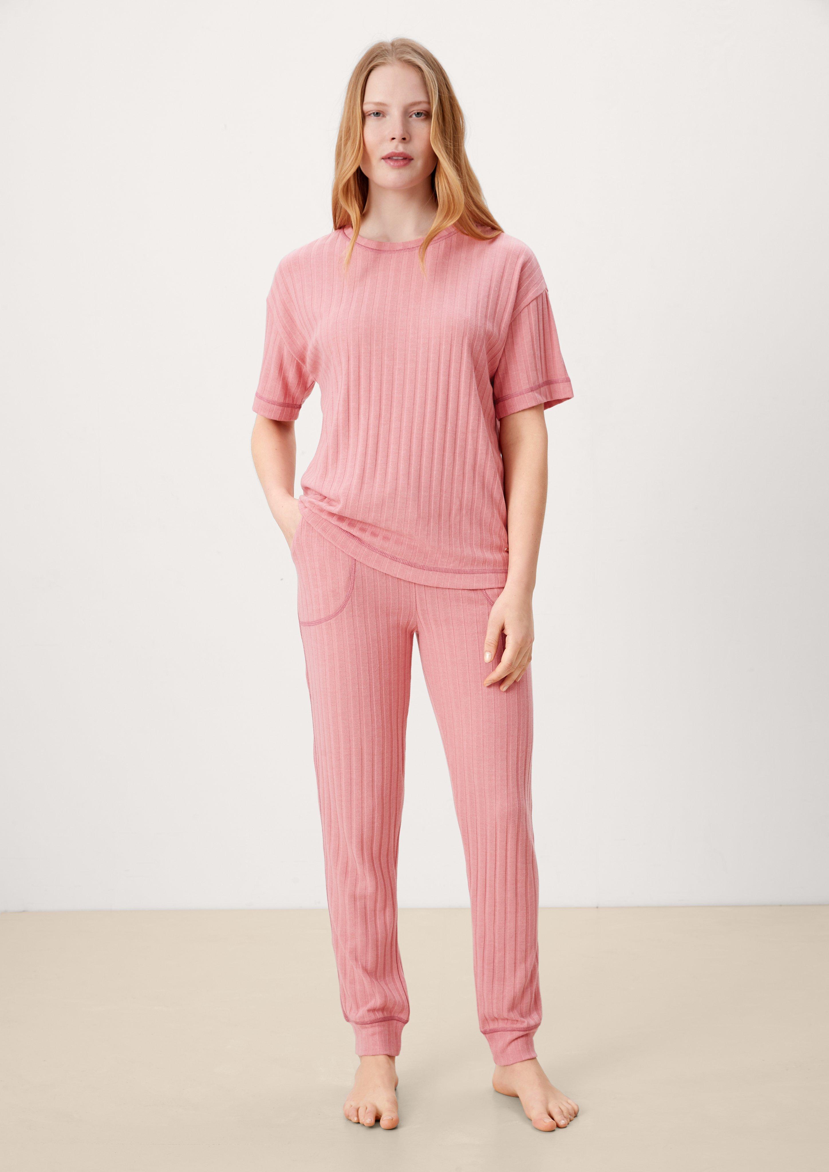 Pyjamaoberteil aus Rippware  6007046-4500