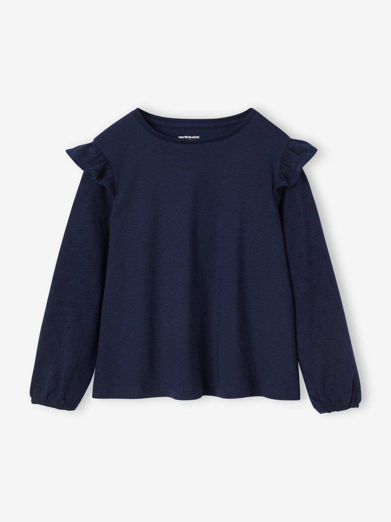 Vertbaudet Mädchen Blusenshirt BASIC, personalisierbar Oeko-Tex - marine