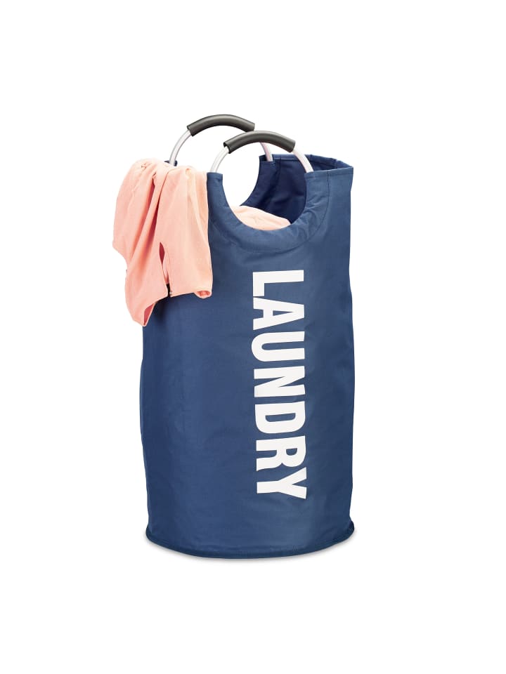 relaxdays Wäschekorb in Blau - (H)70 x Ø 38 cm günstig kaufen onesize
