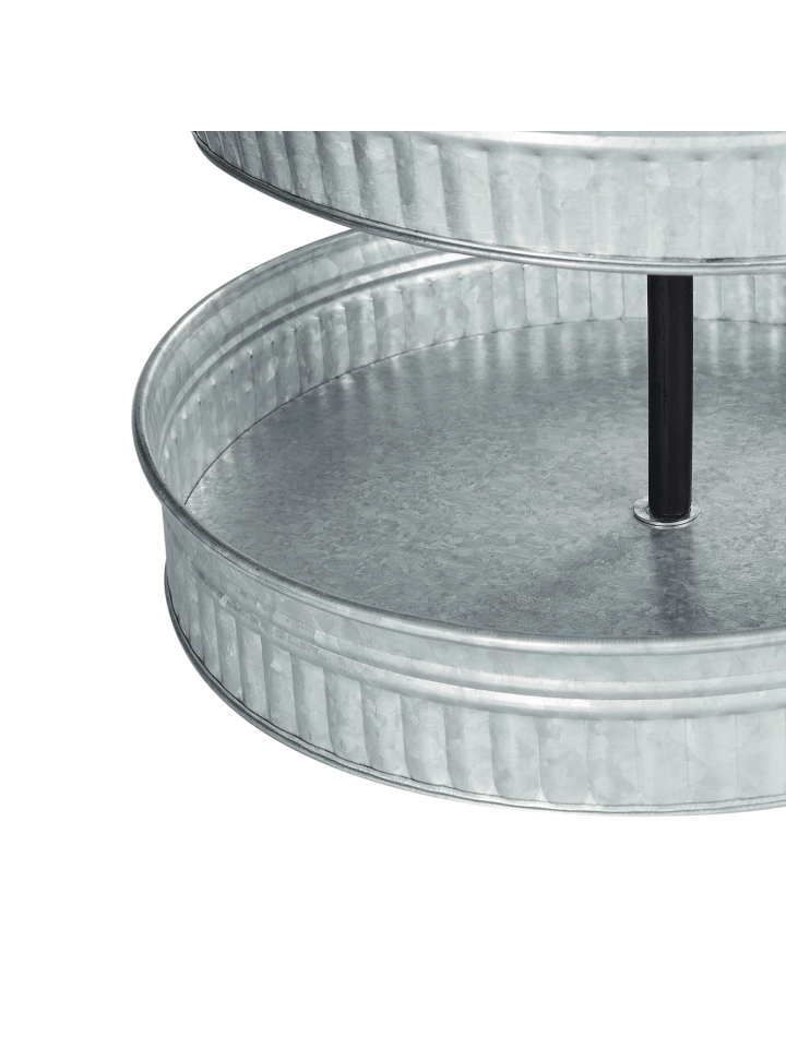 Beliani Tablett KOUIGN in Silber/Schwarz/Heller Holzfarbton günstig kaufen onesize