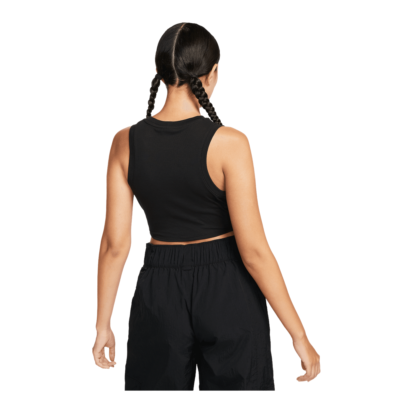 Nike Chill Knit Mini Rib Crop Tanktop Damen Schwarz F010