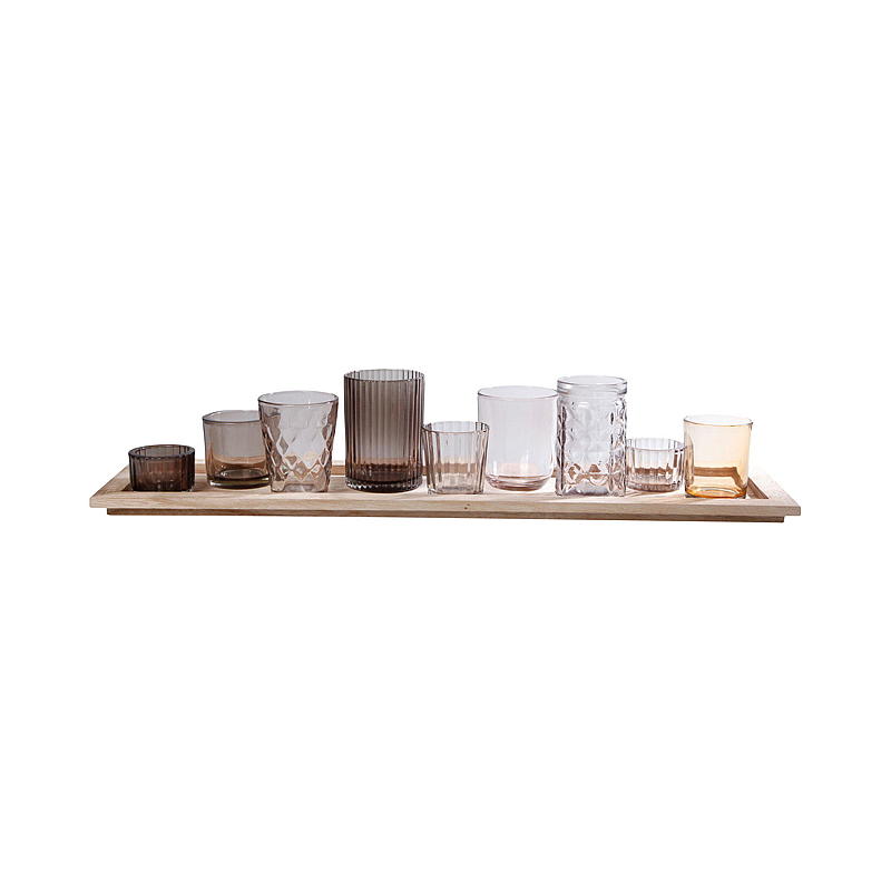 Home Telysholder 9 stk m/trefat 56x10,5 cm