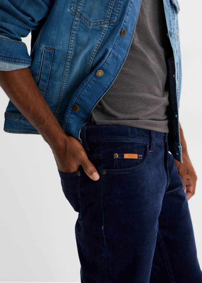 Regular Fit Stretch-Cordhose, Straight