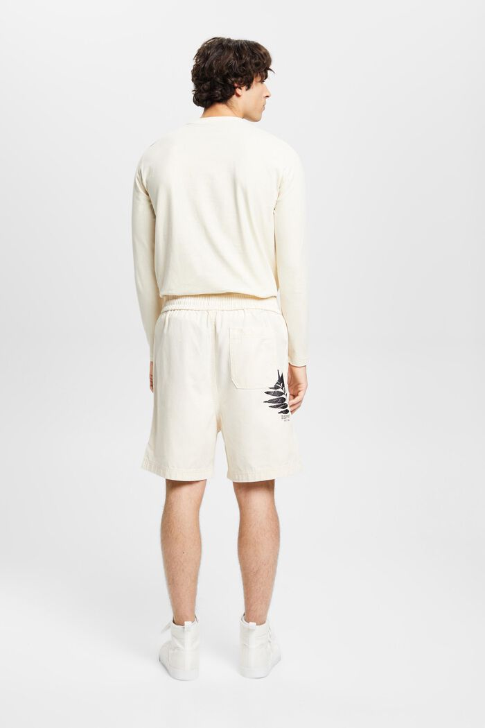 Shorts aus reiner Baumwolle mit Print hinten