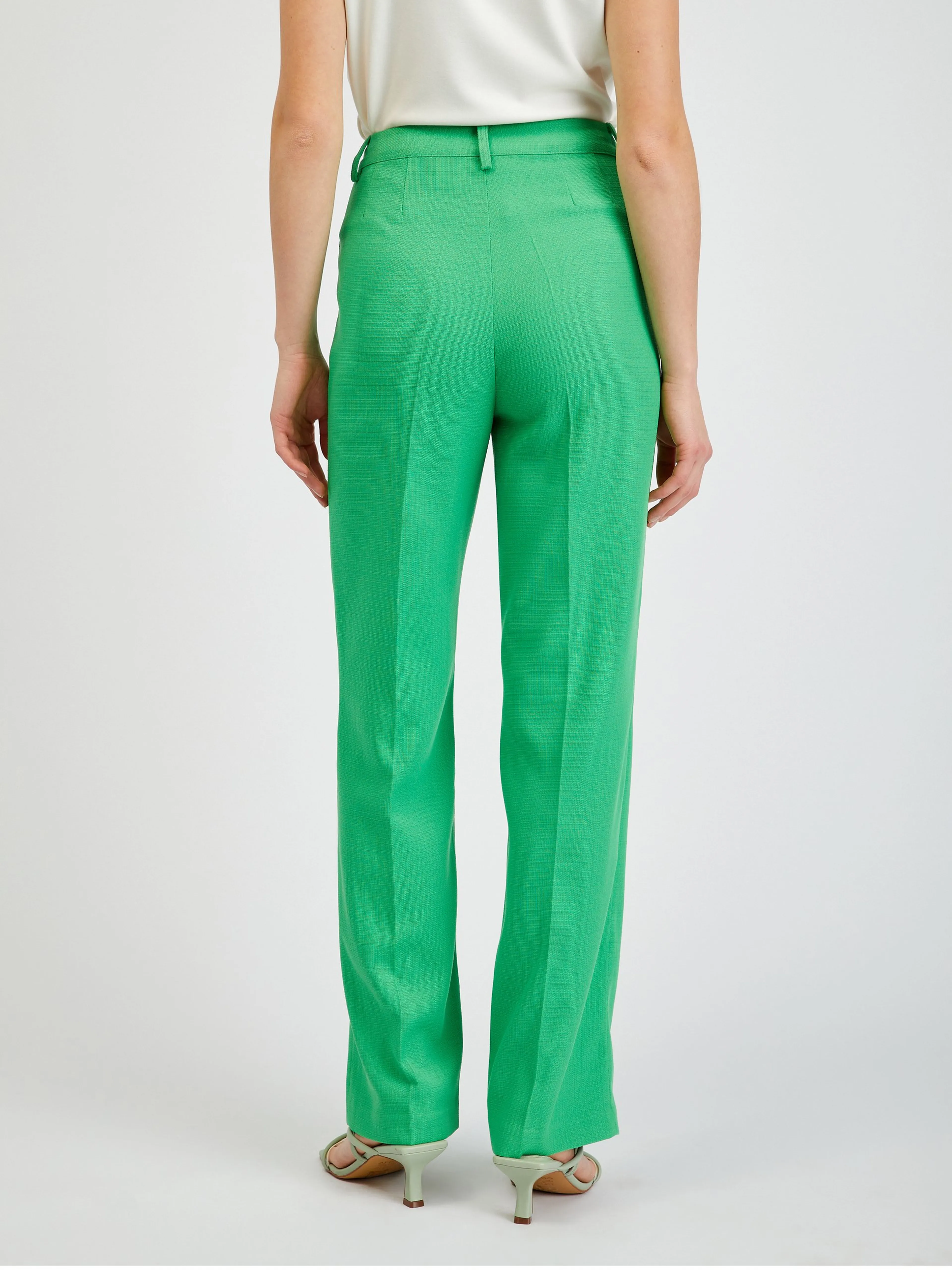 Grüne Damen-Hose mit ausgestellter Passform ORSAY
