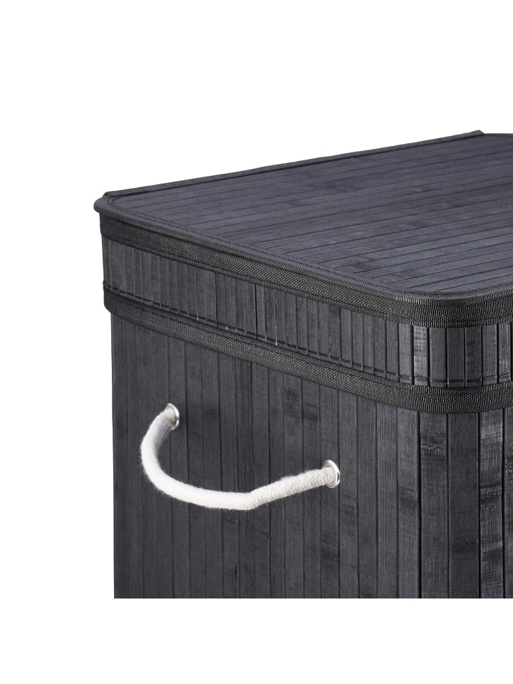 relaxdays Wäschekorb in Schwarz - (B)36 x (H)63 x (T)36 cm günstig kaufen onesize