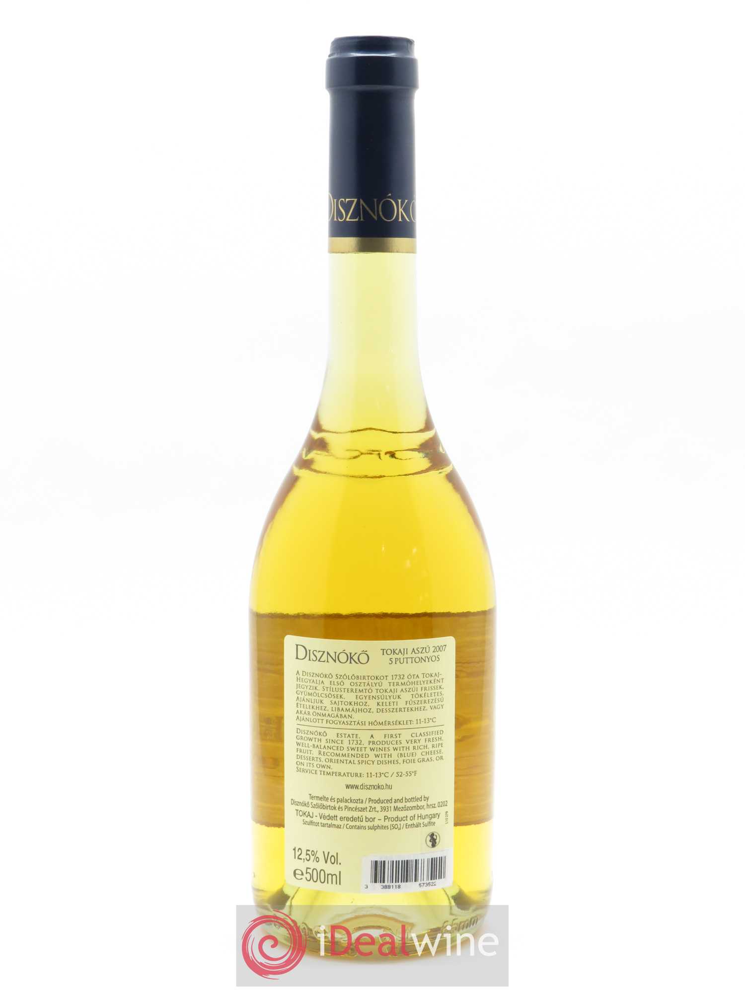 Tokaji Aszu 5 Puttonyos Disznoko (Domaine)  2007 - Lot de 1 Bouteille