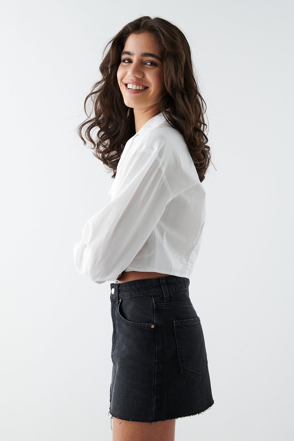 Mini denim skirt