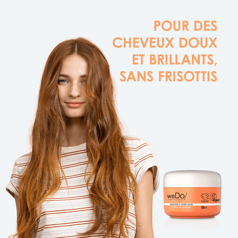 wedo Masque cheveux Vegan Hydratation et Brillance pour cheveux normaux et abîmés Masque vegan sans silicone pour cheveuxnormaux secs colorés ou non