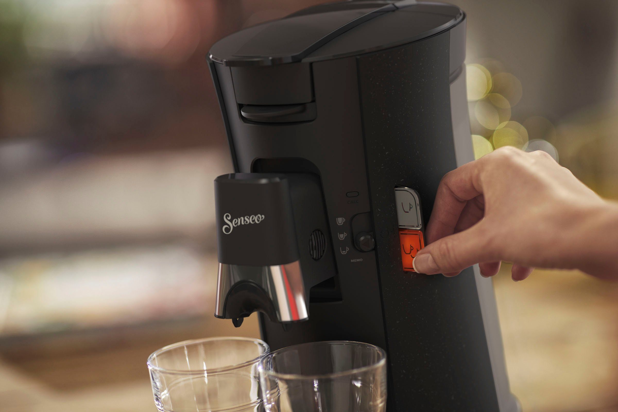 Philips Senseo Kaffeepadmaschine Select ECO CSA240/20, aus 37% recyceltem Plastik, +3 Kaffeespezialitäten, Memo-Funktion, Gratis-Zugaben (Wert €14,-UVP)