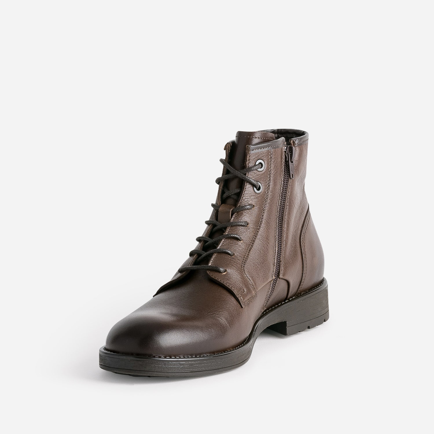 Boots à lacet marron foncé en cuir