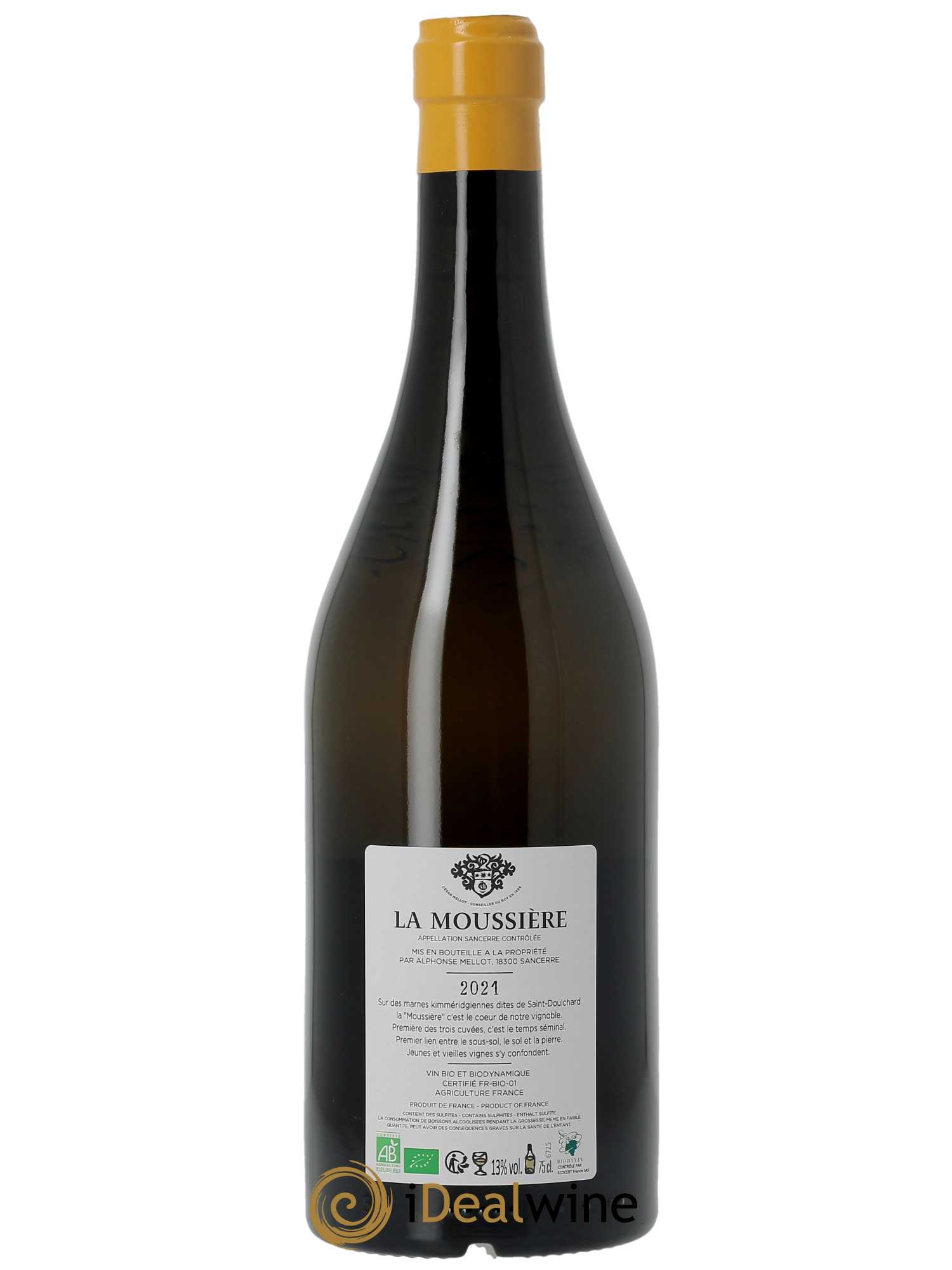 Sancerre La Moussière Alphonse Mellot  2021 - Lot de 1 Bouteille