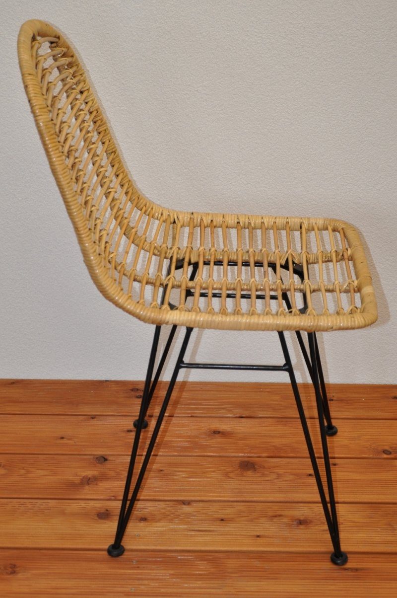 Rattani Rattanstuhl Rattanstuhl, Rattansessel Luz honigfarben, Rattan + Metall