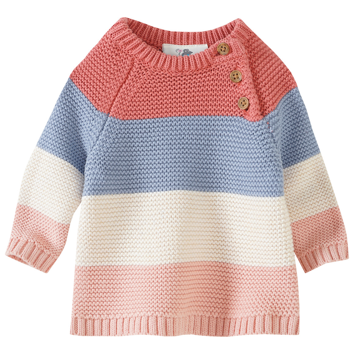 Baby Strickpullover mit Farbteiler