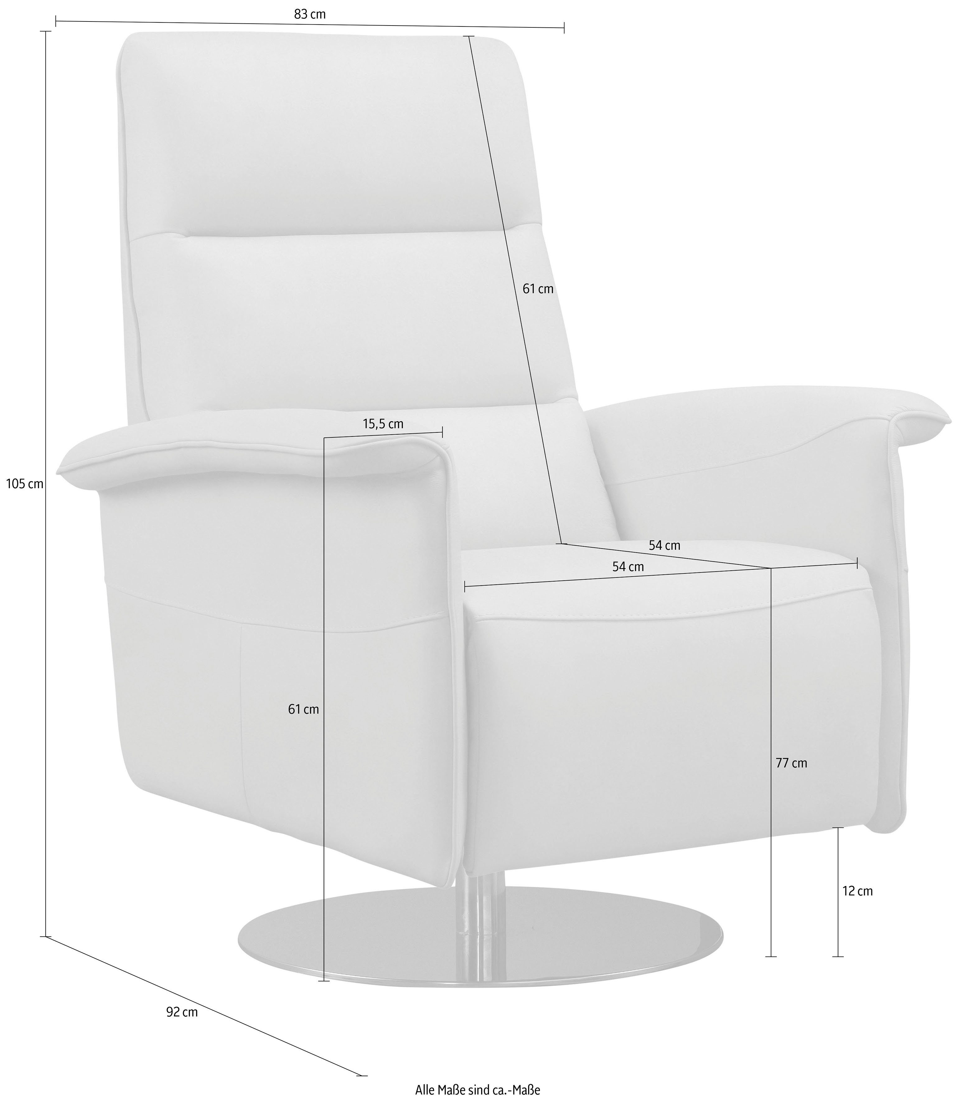 Egoitaliano Sessel Kelly, drehbar, manuelle Relaxfunktion mit Push-Back-Mechanismus