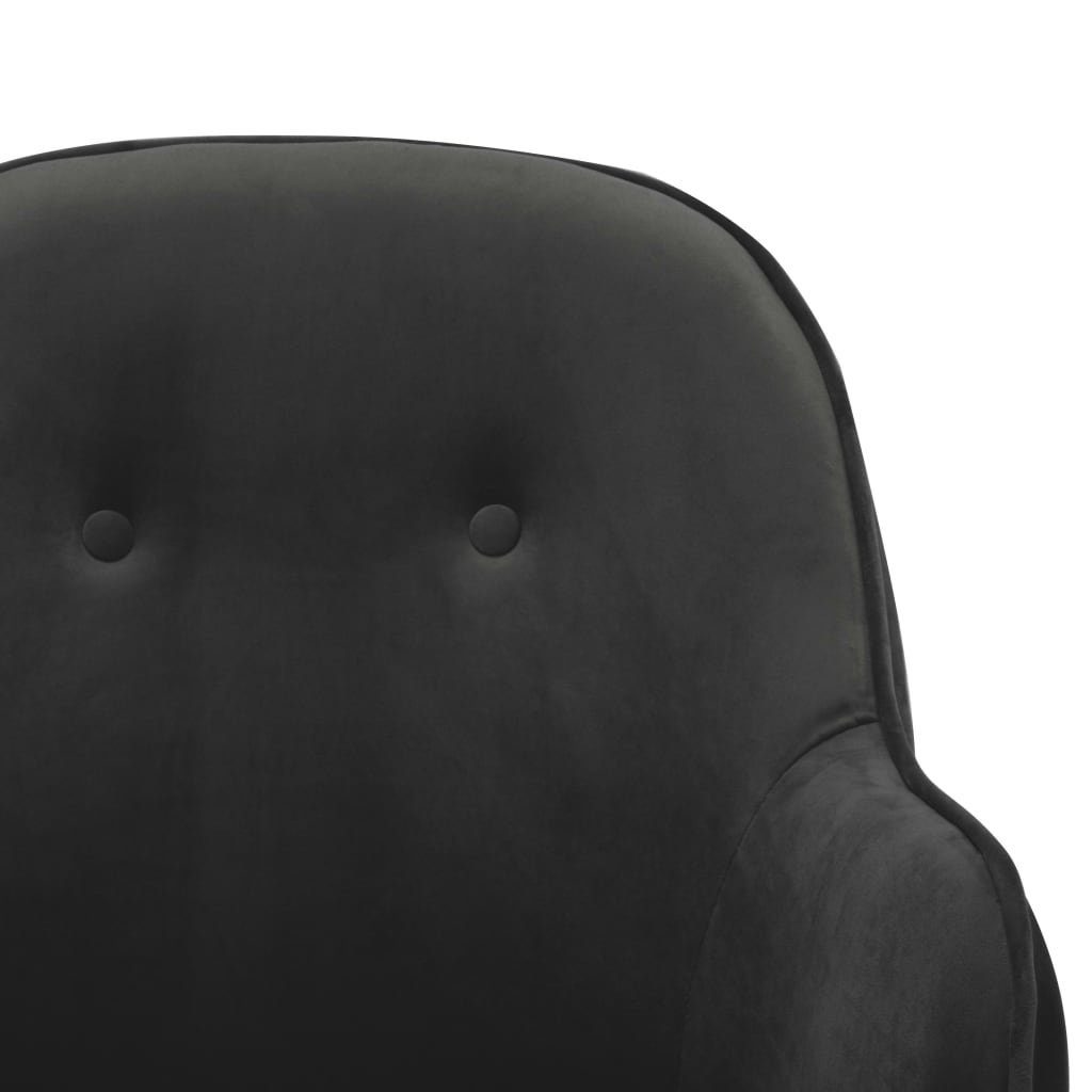 möbelando Schaukelstuhl Aletshausen (B/H/T: 60x84x74 cm), aus Samt in Dunkelgrau und Schwarz