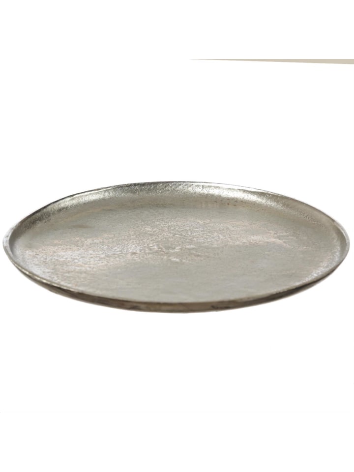 MARELIDA Dekoteller Dekotablett runder Kerzenteller Aluminium D: 30cm in silber günstig kaufen onesize