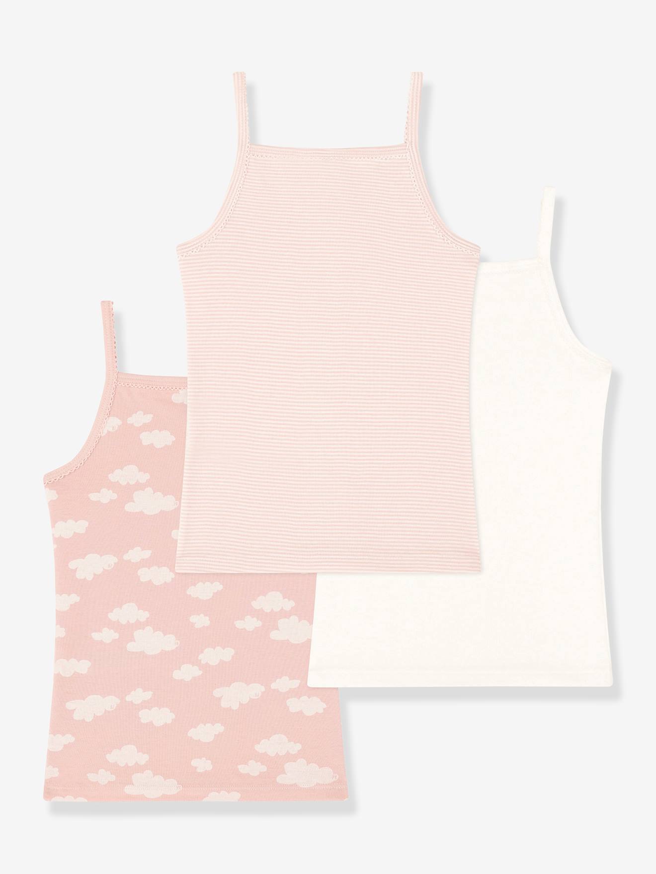 Petit Bateau 3er-Pack Mädchen Unterhemden PETIT BATEAU - hellrosa