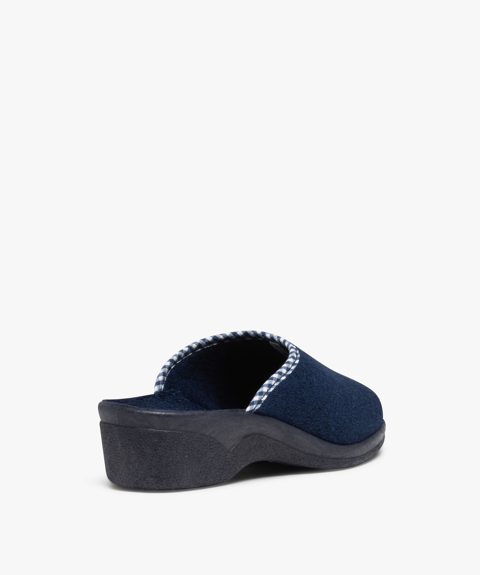 Chaussons femme mules confort compensées à bout ouvert marine | GEMO