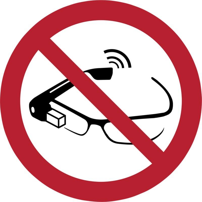 Djois Warnschild Benutzung von Datenbrillen verboten Klebstoff, einschraubbar PP (Polypropylen) 30 (B) x 0,14 (H) cm 3 Stück