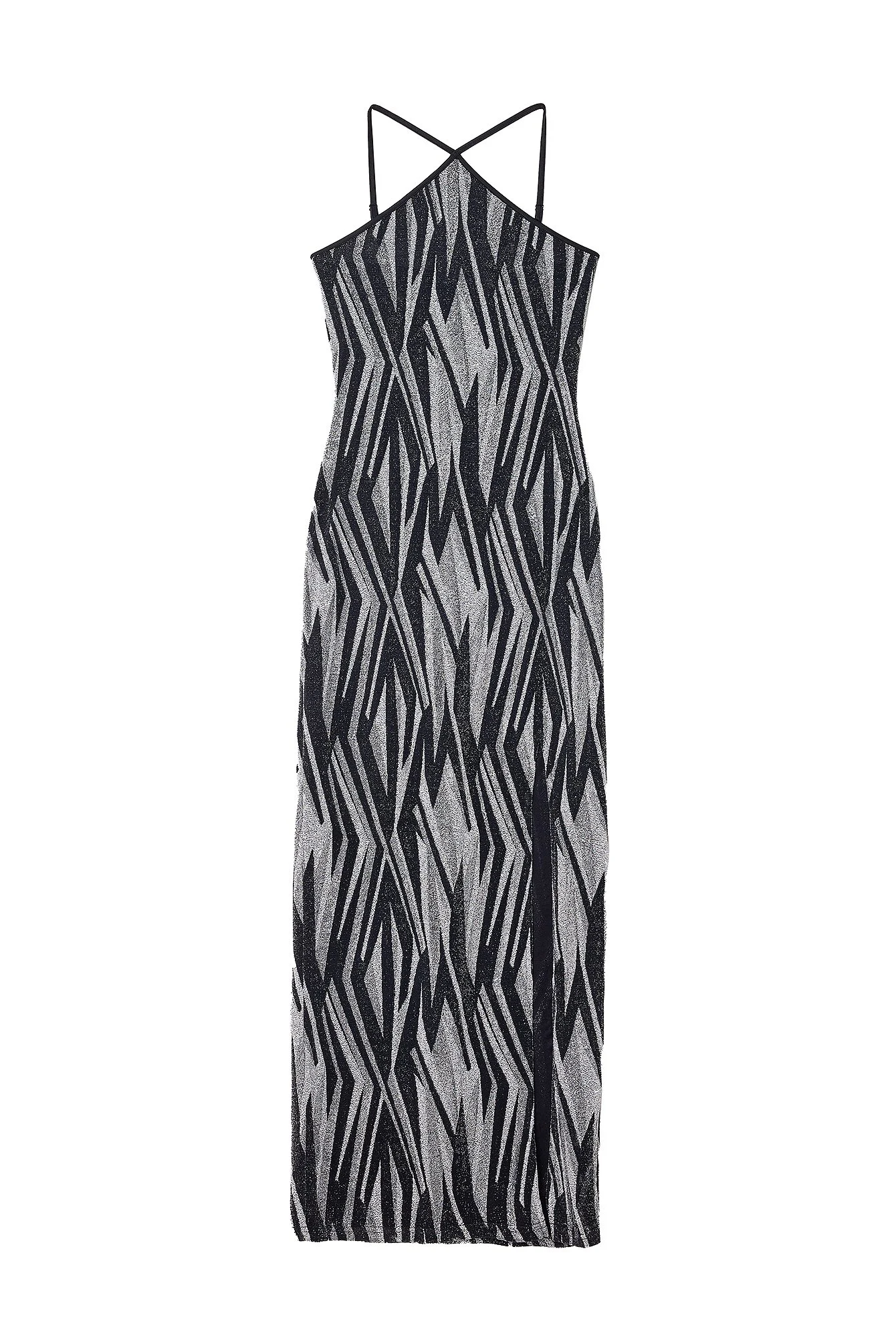 Jacquard-Maxikleid mit Glitzer