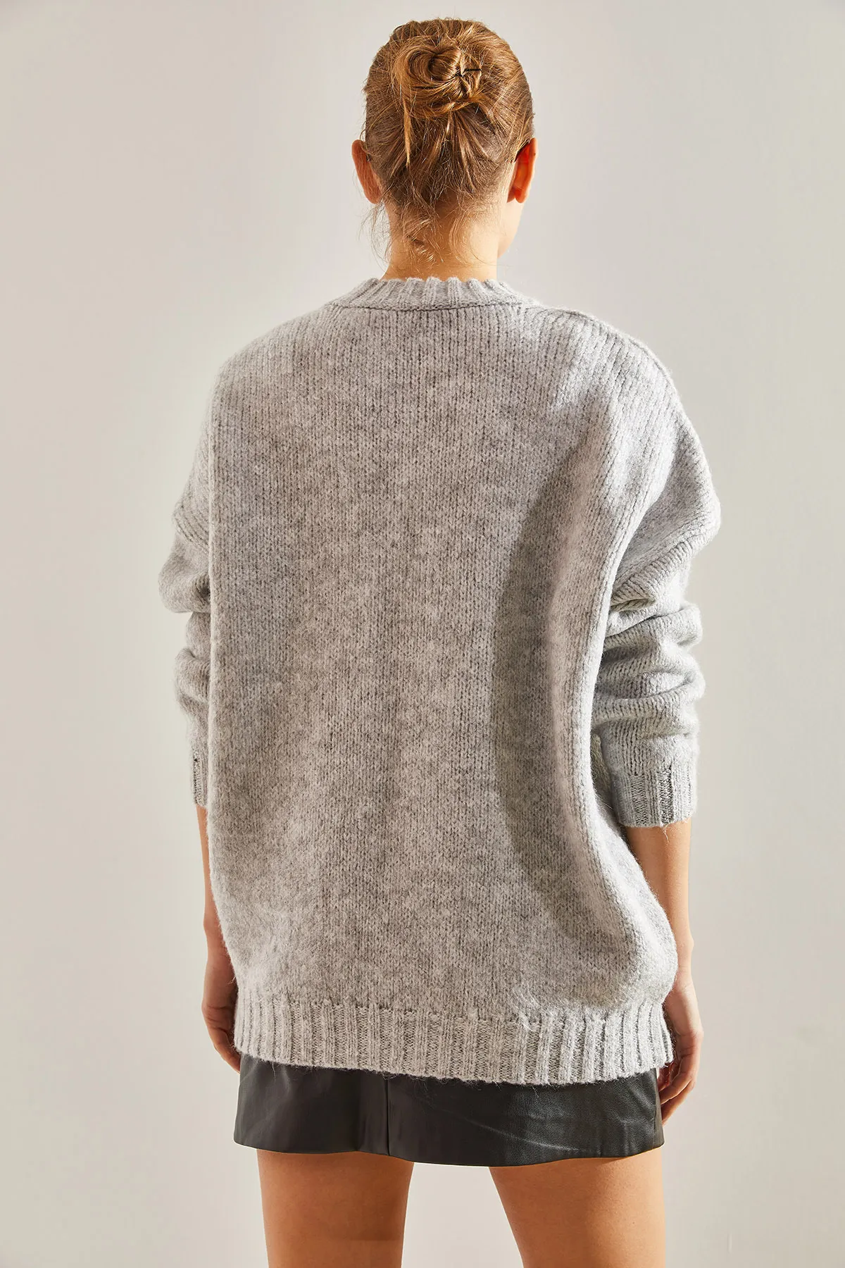 Bianco Lucci  Gemusterter Strickpullover für Damen mit großen Taschen