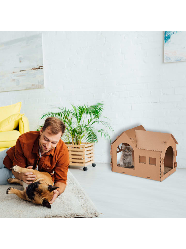 relaxdays Katzenhaus in Braun günstig kaufen onesize