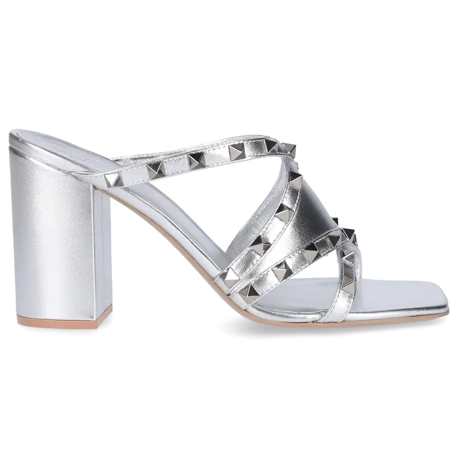 Valentino Garavani - Sandalen ROCKSTUD Nappaleder - silber