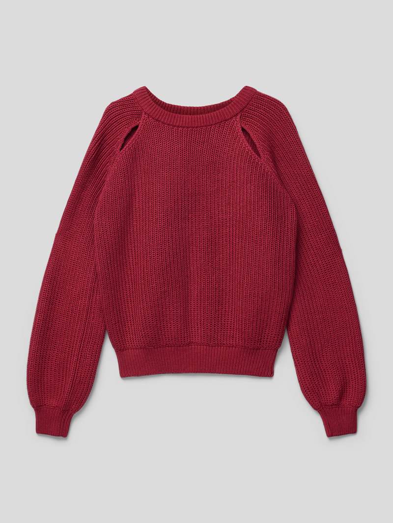 Strickpullover mit Cut Out in pflaume