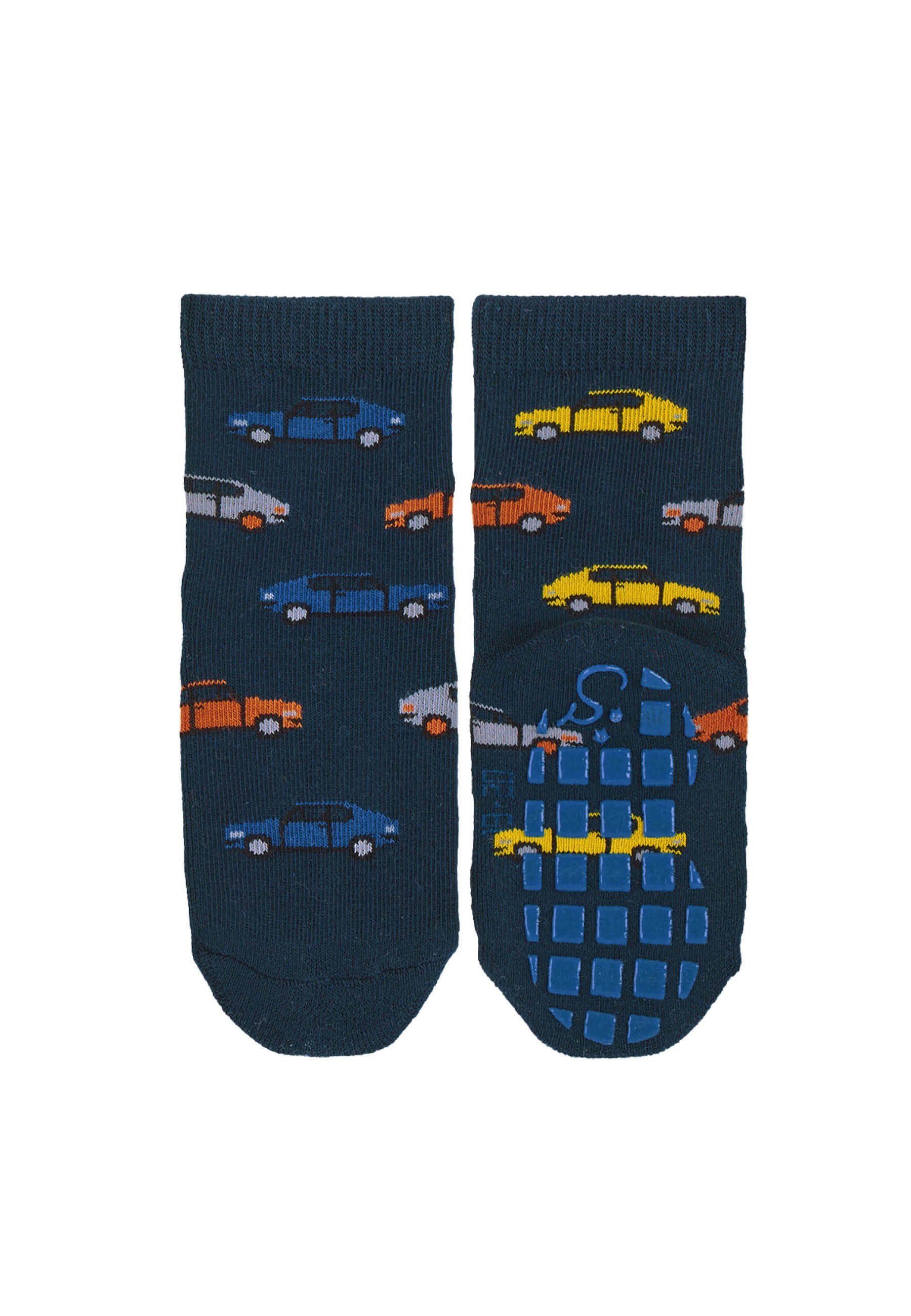 Sterntaler® ABS-Socken ABS-Söckchen Bagger + Autos, 2er-Pack Rutschesocken - ABS-Socken Gummi, Baby ABS-Söckchen Doppelpack Bagger und Autos - ABS-Socken Kinder, Doppelpack Söckchen Bagger und Autos mit Vollplüsch im Sohlenbereich - ABS-Socken Junge