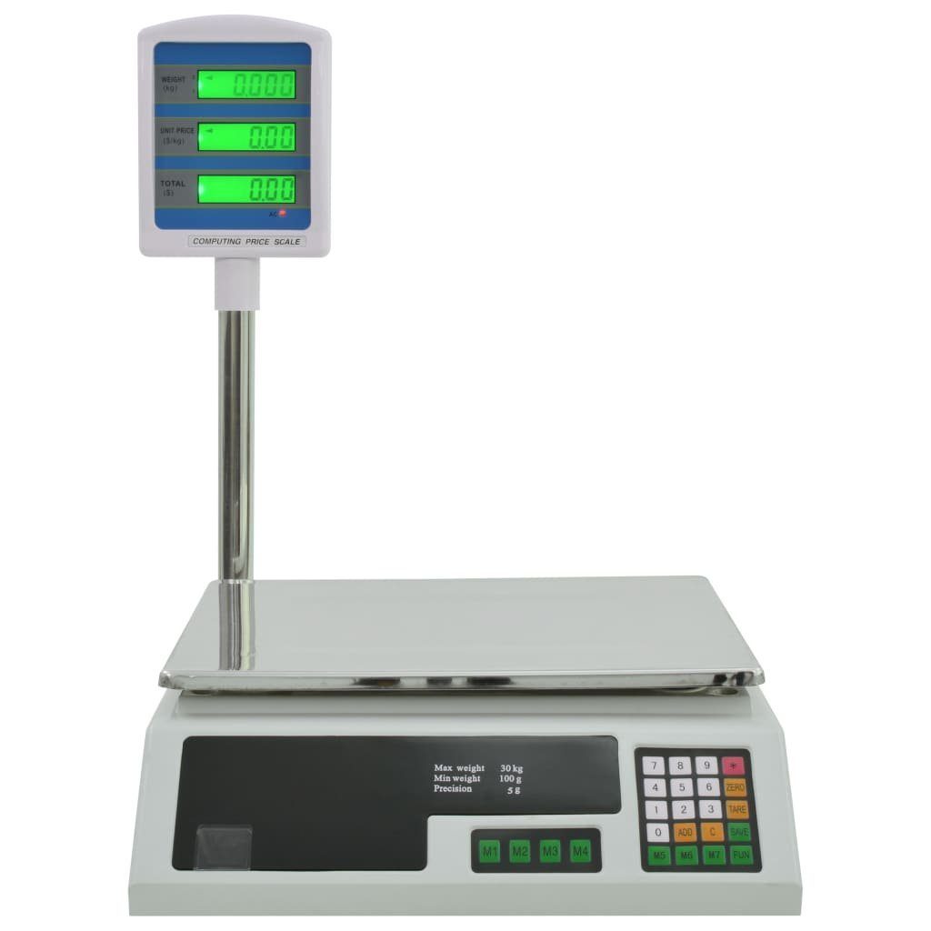 vidaXL Küchenwaage Elektronische Paketwaage mit LCD 30 kg