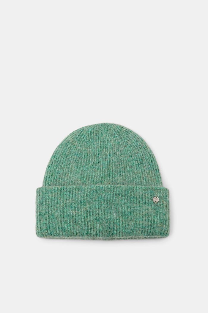 Rippstrick-Beanie aus Wollmix