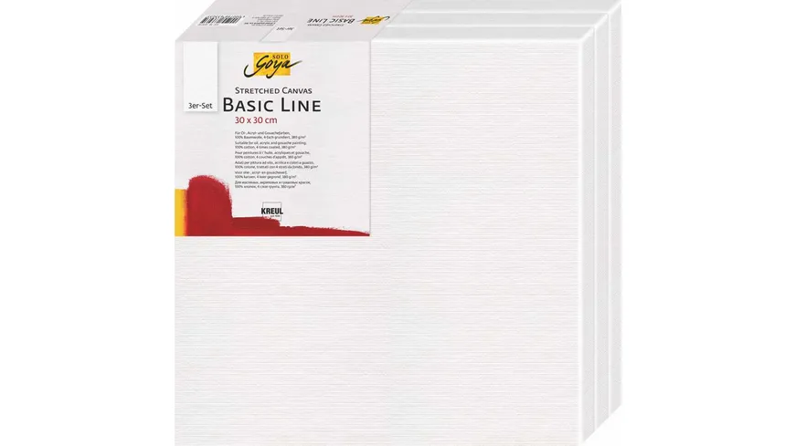 KREUL SOLO GOYA Keilrahmen 3er Set Basic Line 30 x 30 cm