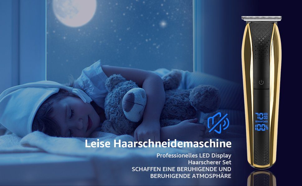 7Magic Haarschneider Haarschneidemaschine Profi, Wasserdicht Haarschneider Herren, Trim Rasierer, T-Blade Trimmer für Männer mit 4 Kamm und LED Anzeige